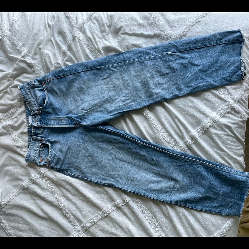 Zara cropped high waisted jeans